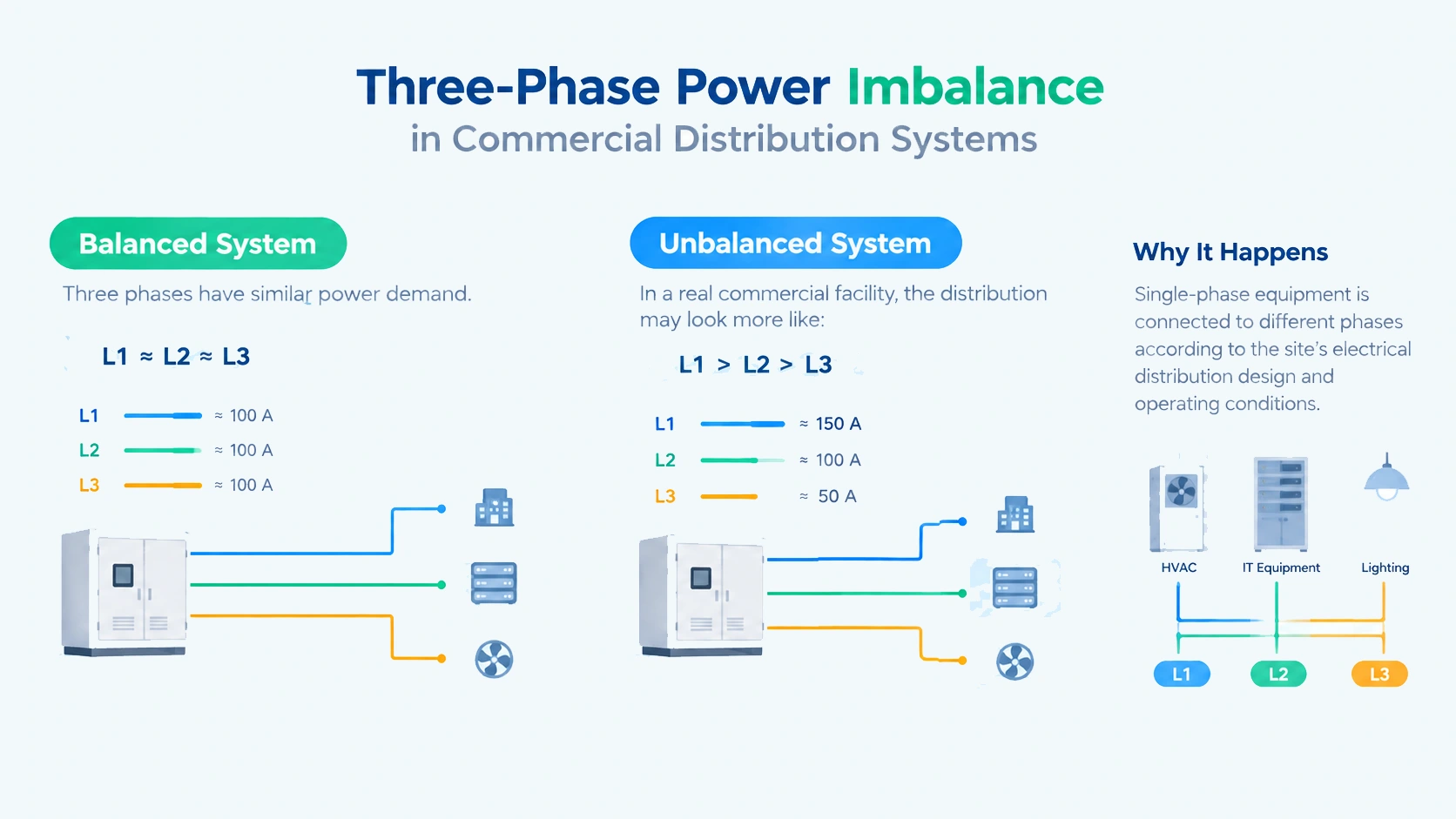 Three-Phase Power Imbalance in Commercial Distribution Systems