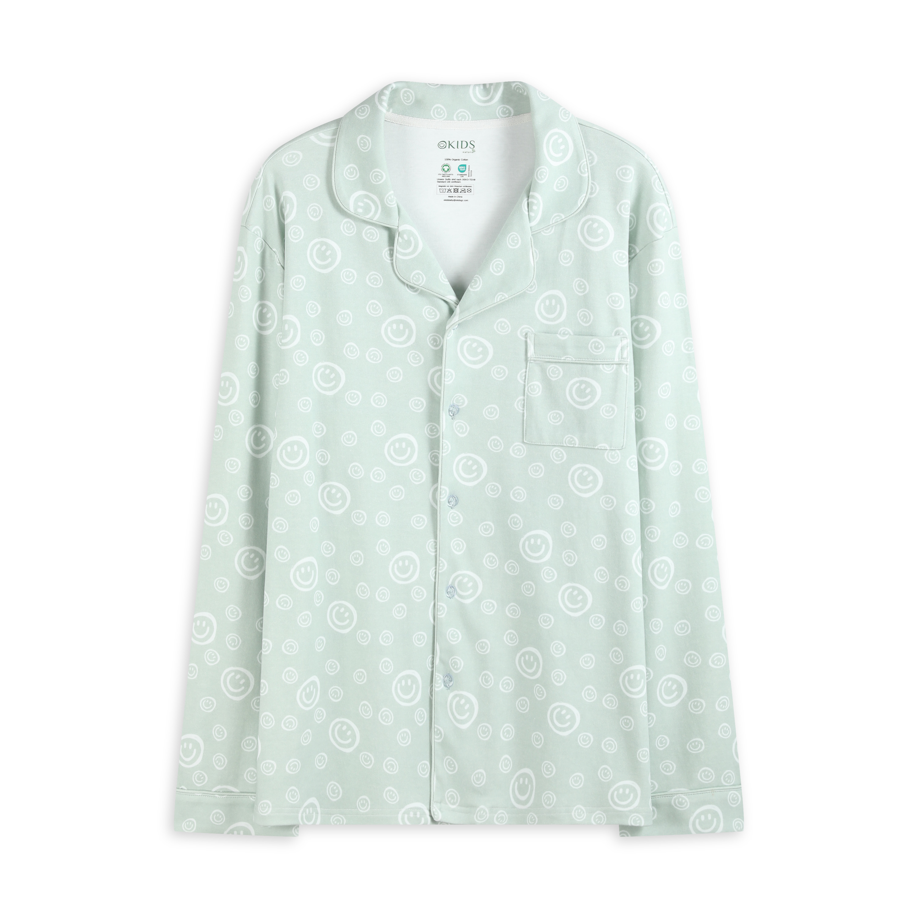 Women's Pajamas Button Design Tops Long Pants Woman Clothes Green Pajamas For Wome