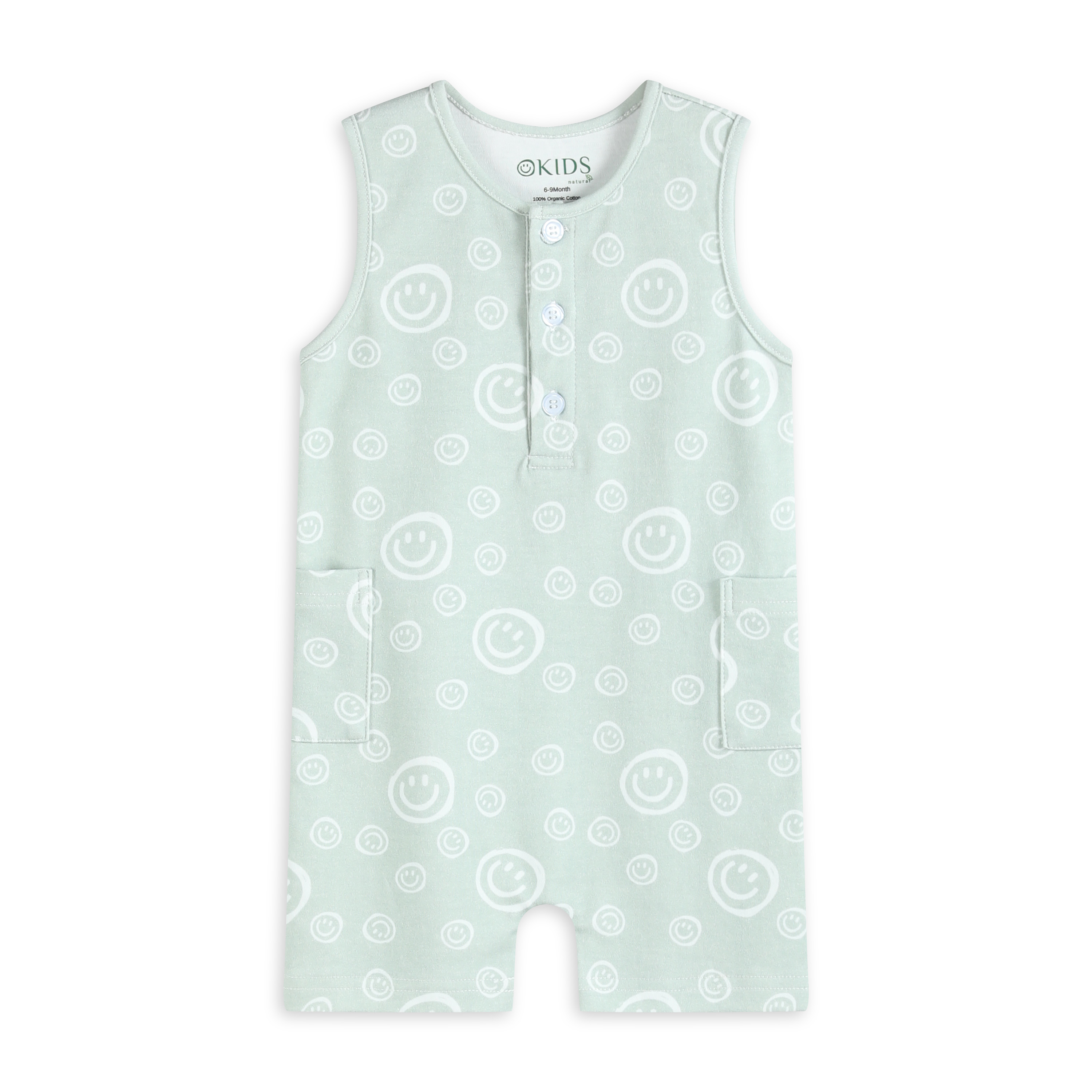 Sleeveless Button Baby Rompers