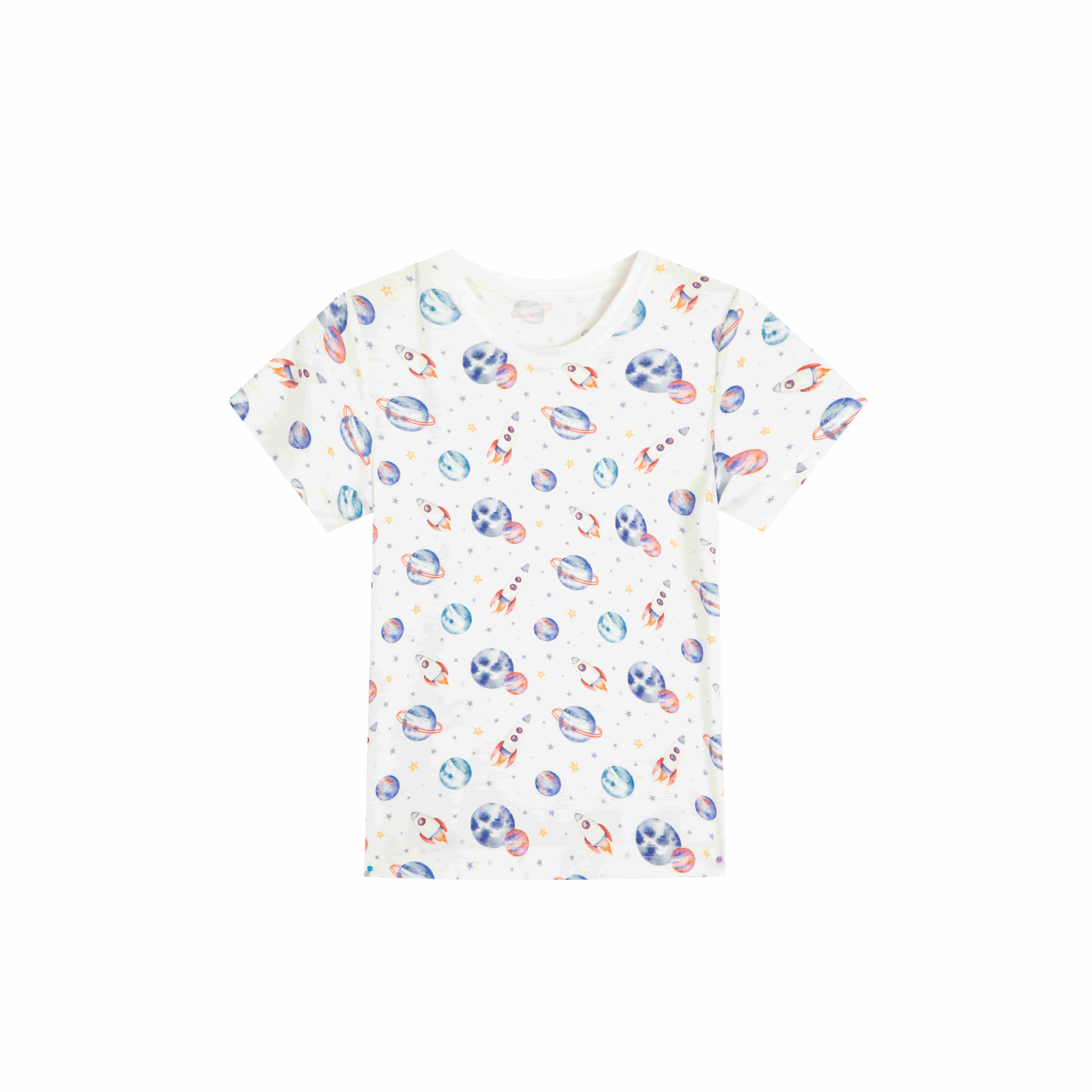 baby boy set clothes short-sleeved top galaxy print unisex baby onesie