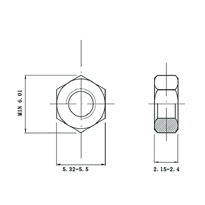 M3 SS 304 Hex Nut