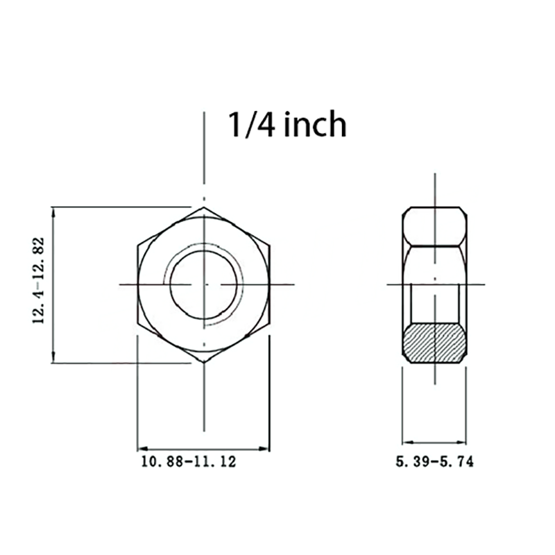 1/4 inch Hex Nut