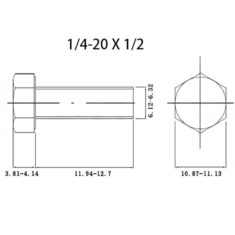 Винт с шестигранной головкой 1/4-20 X 1/2