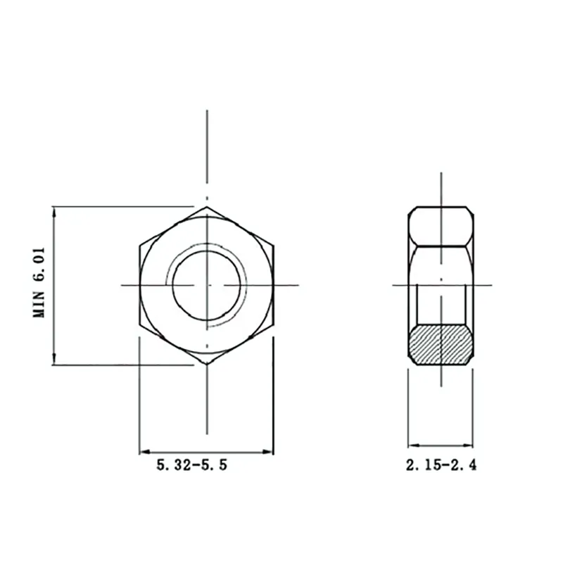 M3 DIN934 Hex Nut