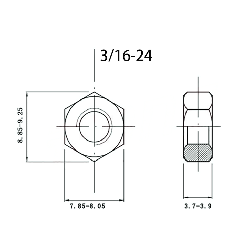 3/16-24 Hex Nut