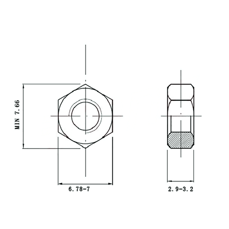 Шестигранная гайка M4 SS304