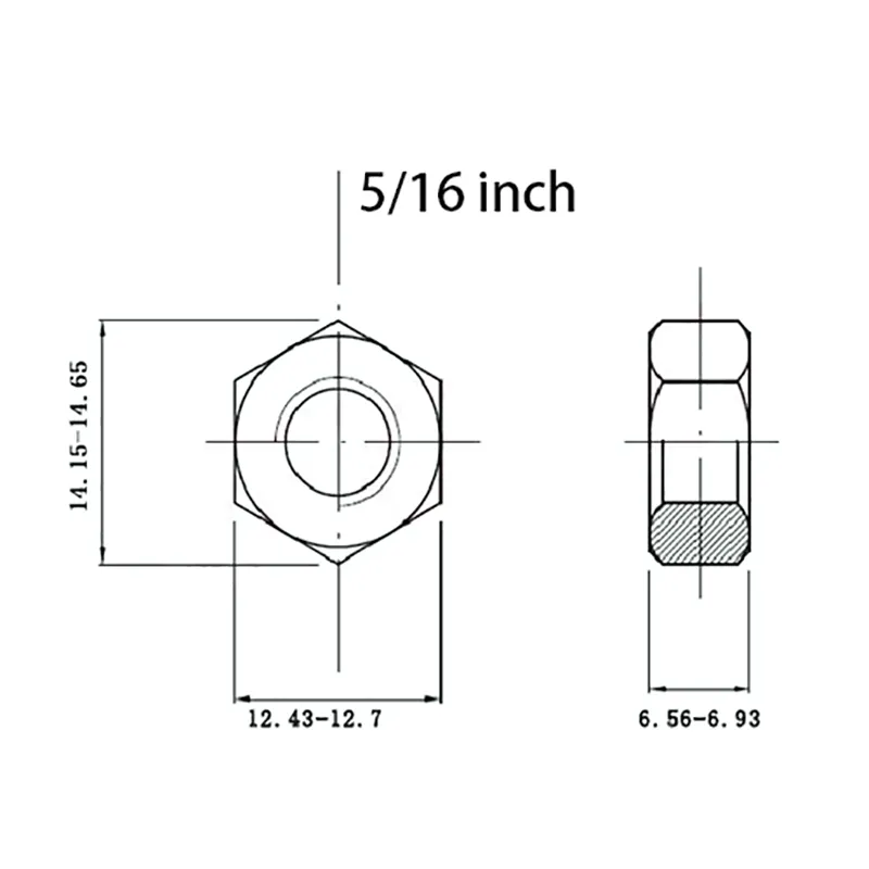 5/16 inch SS304 Hex Nut
