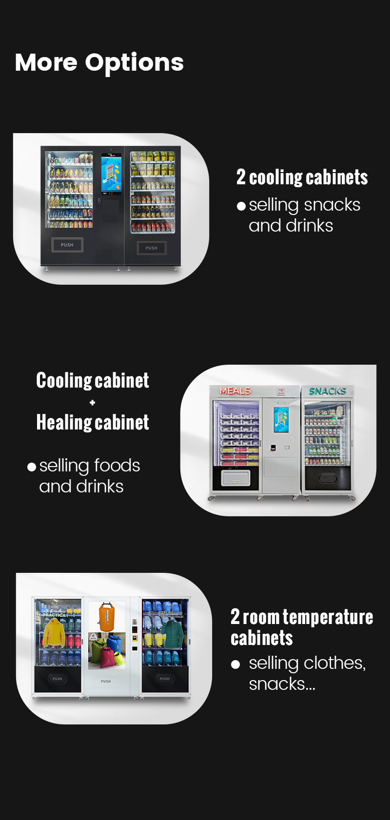 Three-in-One Big Capacity Combo Snack Vending Machine more options
