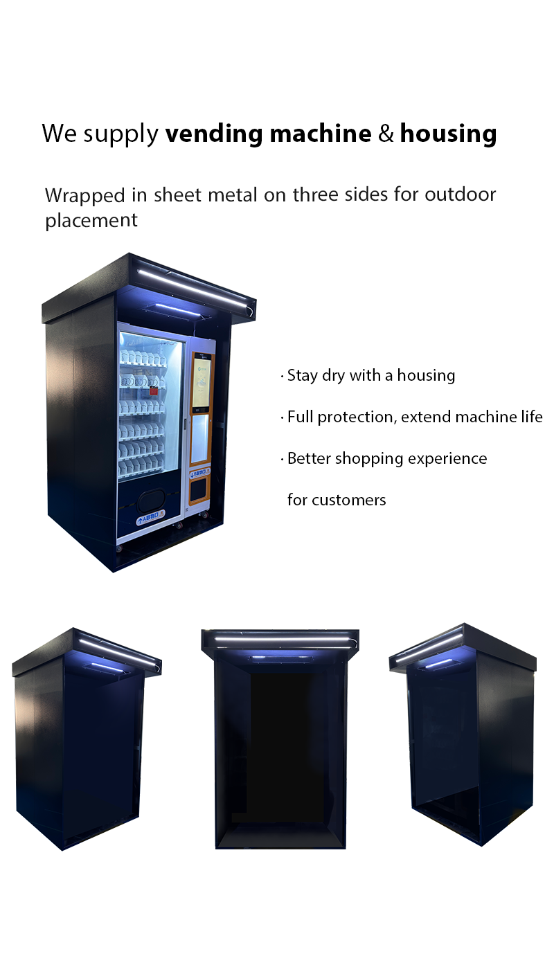 Fully Protection Outdoor Vending Machine with Housing for Snack Drink