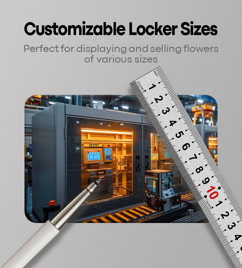 Flower vending machine with customizable locker sizes