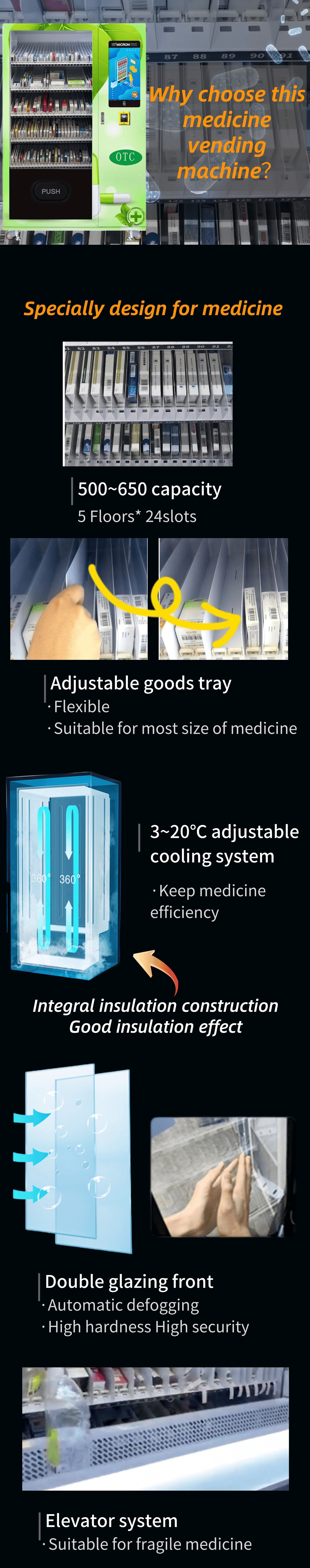 Weimi Smart Medicine Vending Machine for selling medicine with Membership Management System and ID Verify