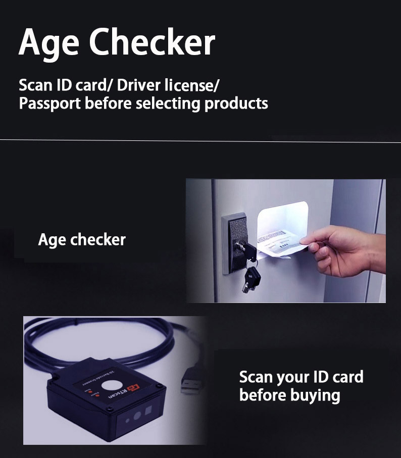 Weimi tobacco vending machine with age checker.