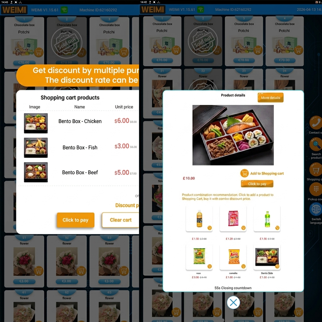 Panel de control de reglas promocionales y descuentos por compras múltiples de Smart Vending