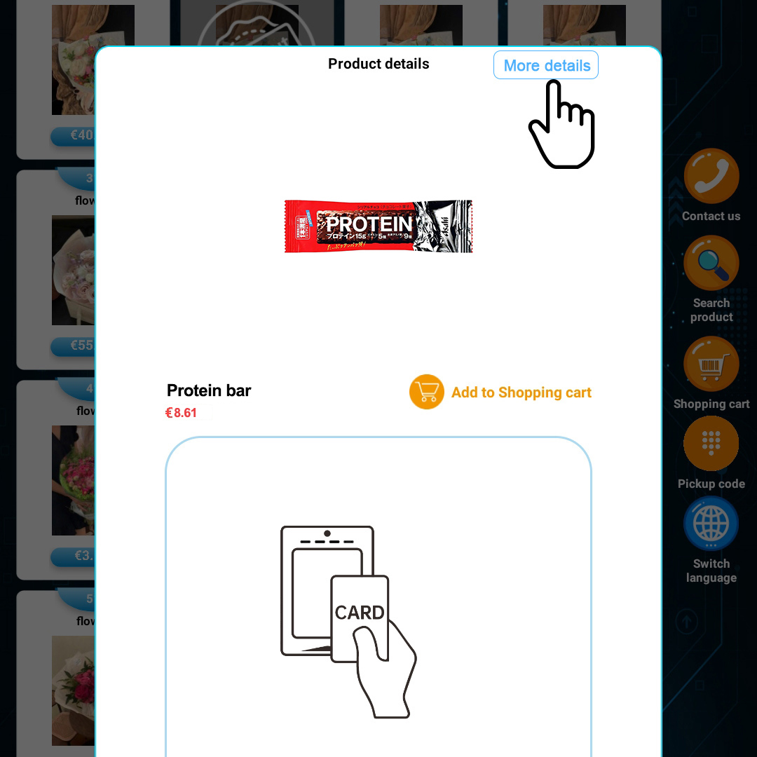 Digitale Produktinformationsanzeige im 22-Zoll-Touchscreen