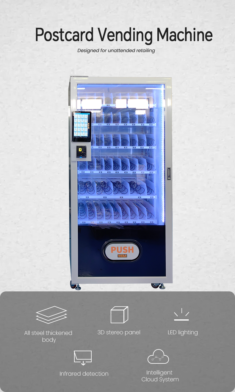 postcard vending machine with 10 inch touchscreen