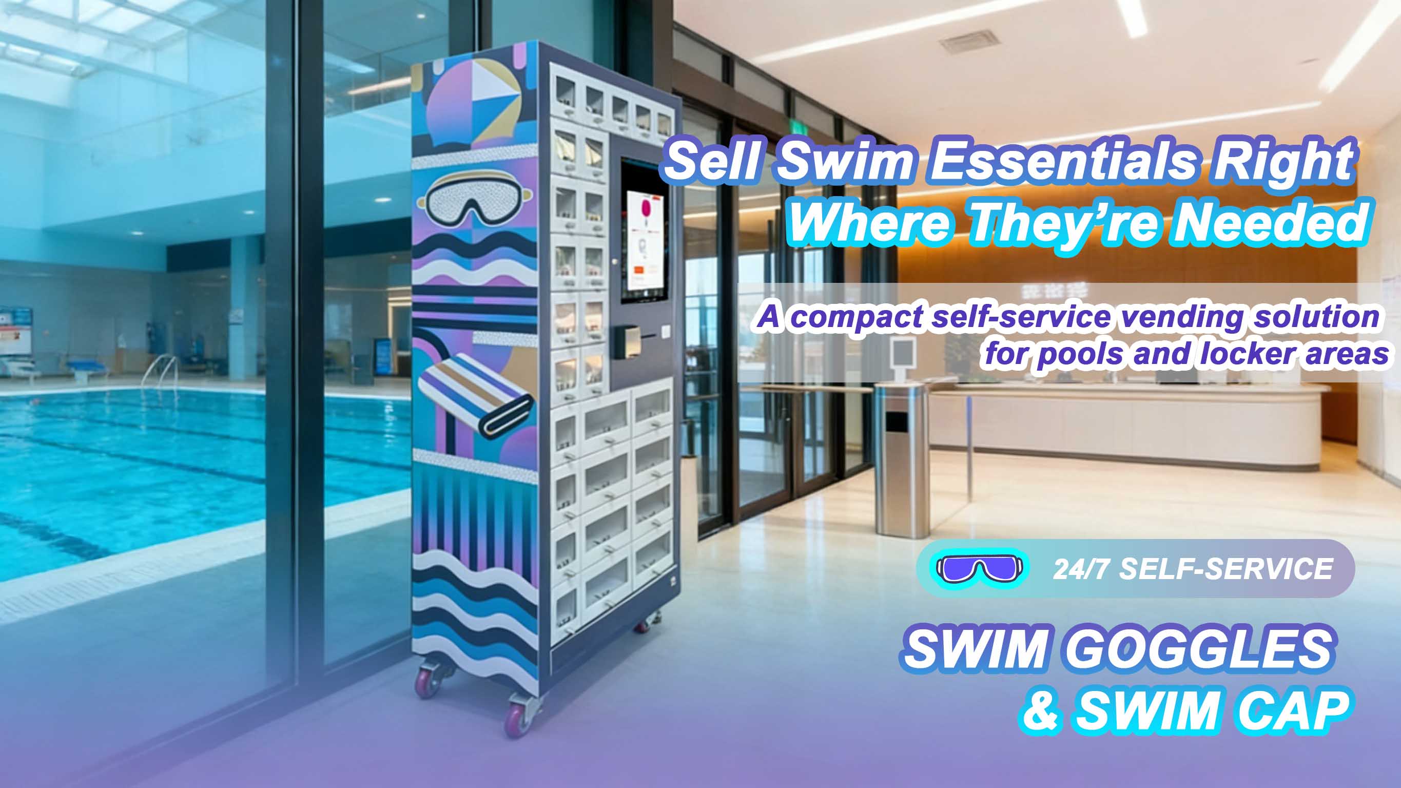 Weimi Compact Locker Vending Machine for Gym & Pool - Dispenses Swim Caps, Goggles & Towels