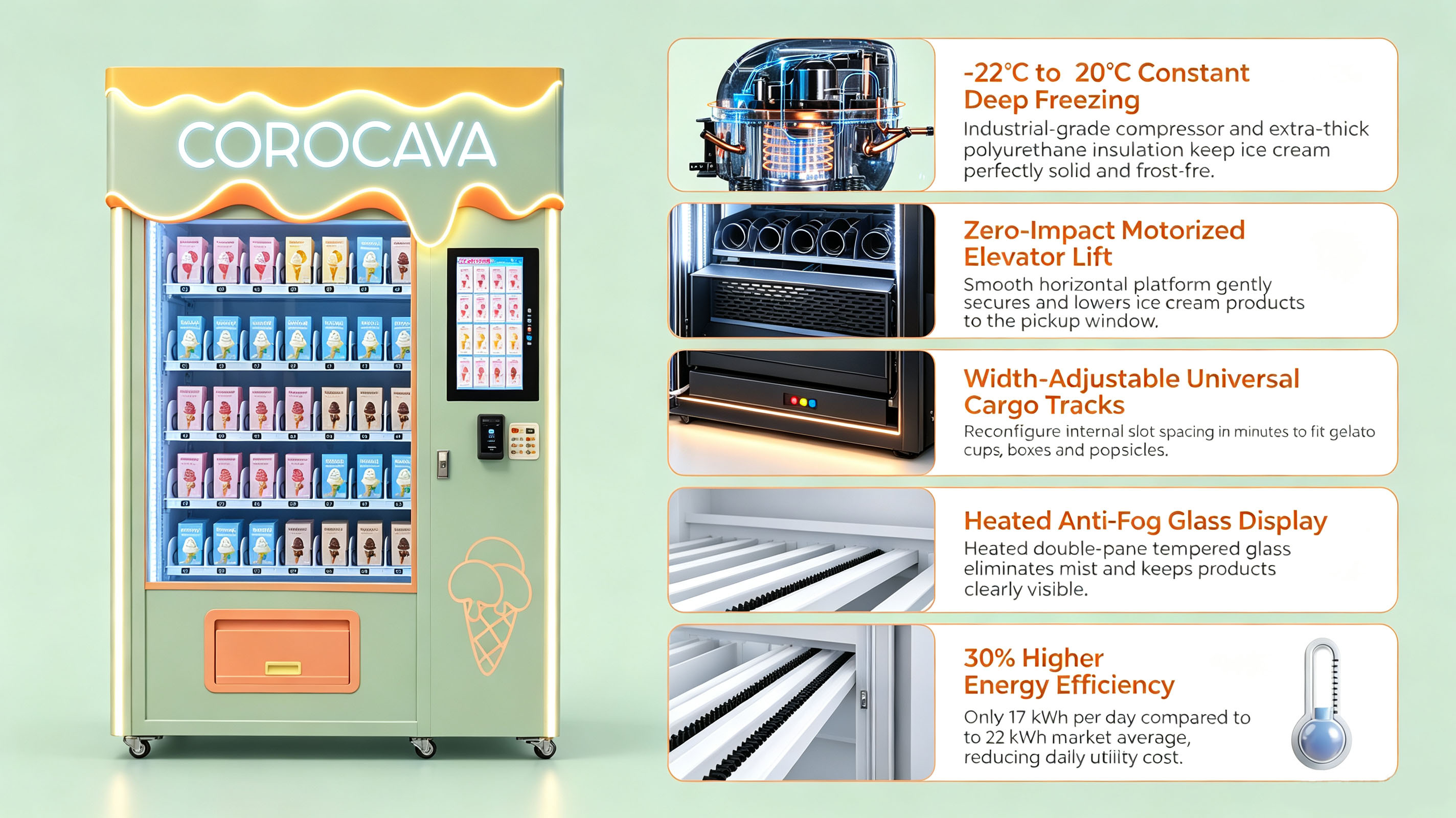 Frozen Ice cream vending machine hardware architecture