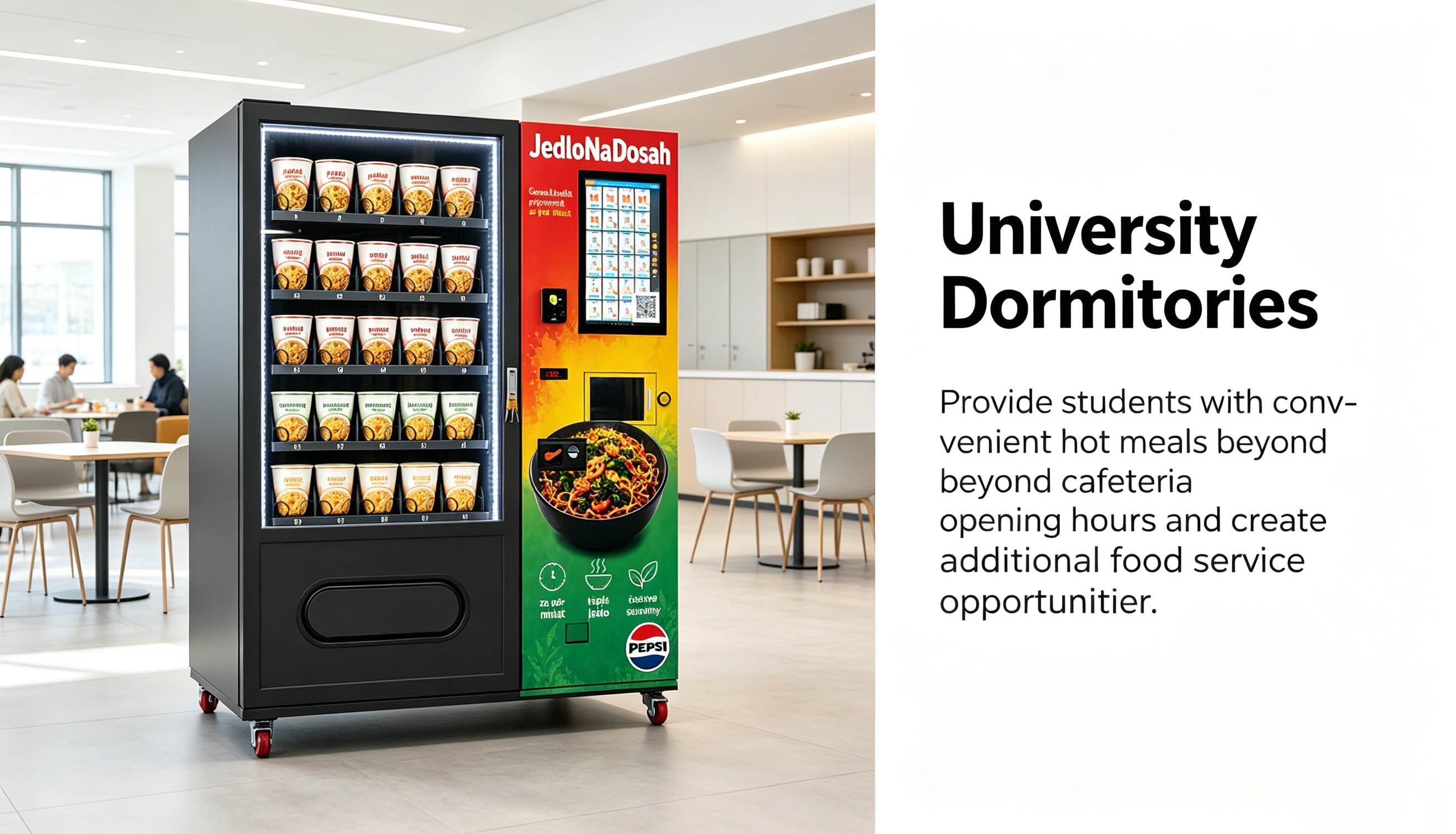 weimi instant ramen vending machine in University Dormitories