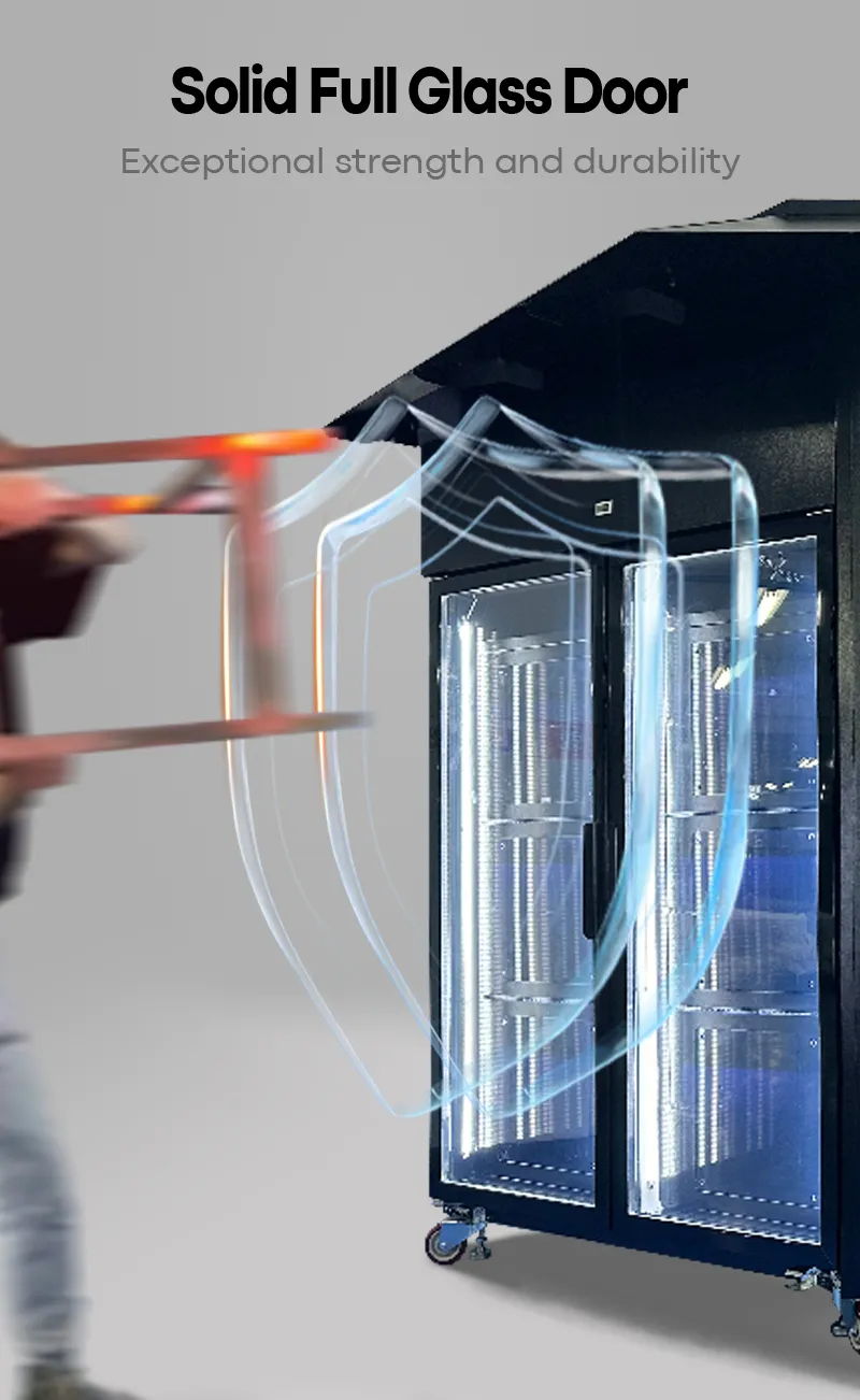 Flower vending machine with solid full glass door