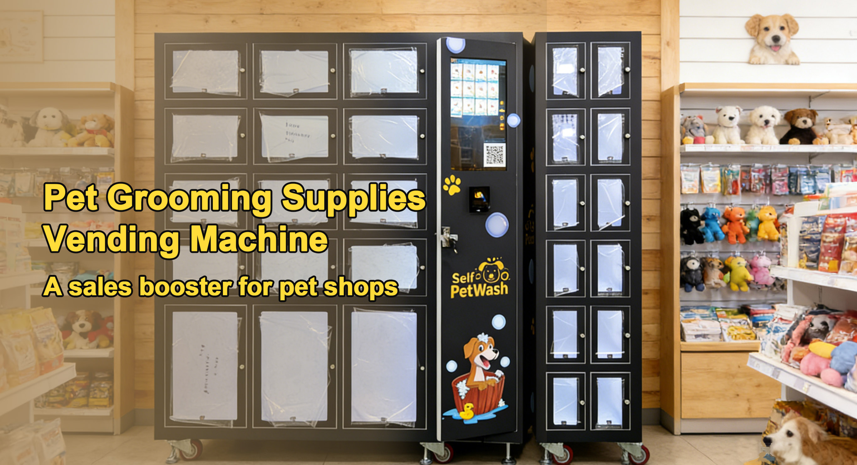 Weimi Self-Service Pet Grooming Supplies Vending Machine with Locker – Stock Shampoo, Conditioner & Paw Cleaner to Boost Pet Store Revenue