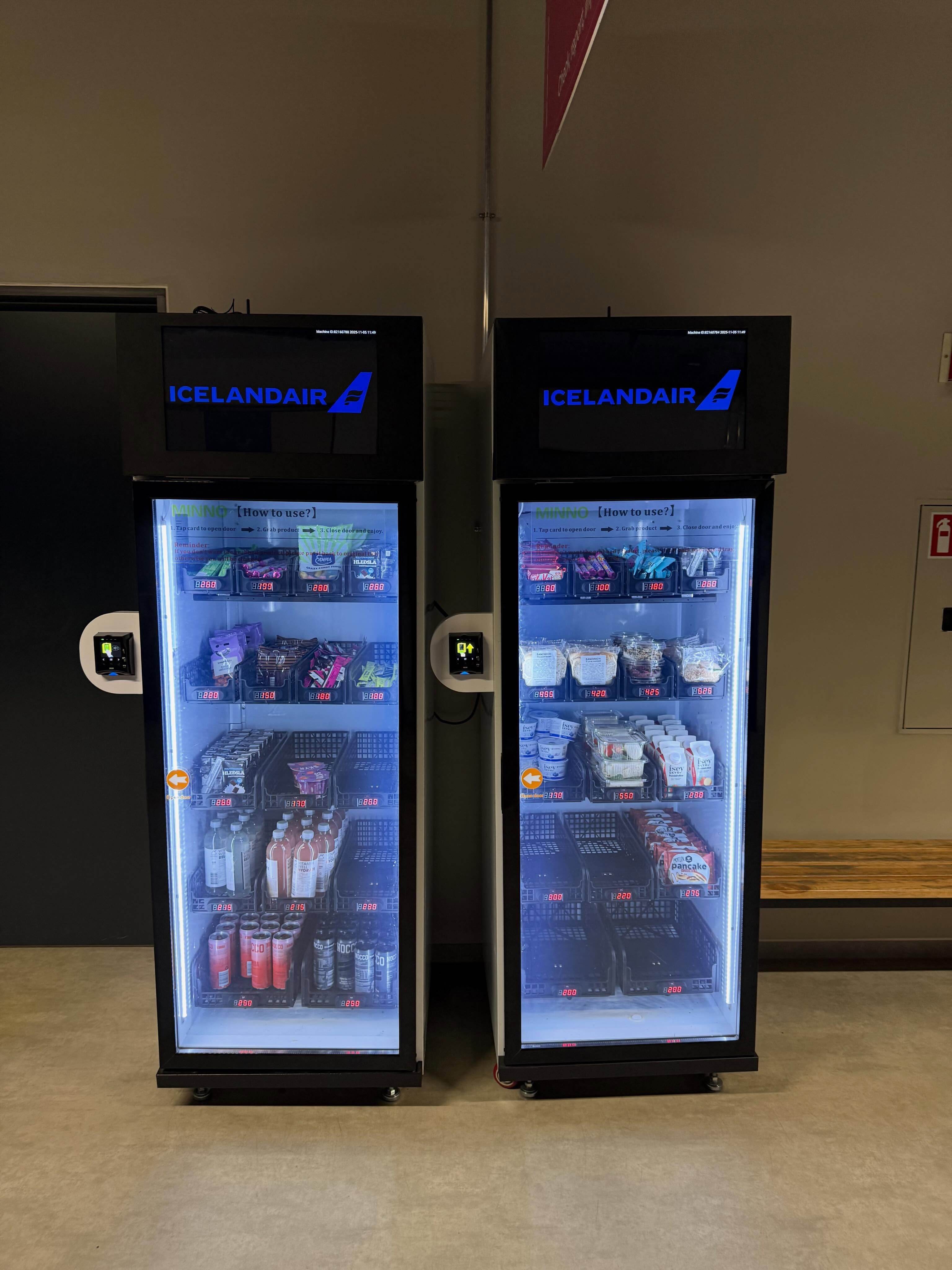 weimi smart fridge vending machine in the hotel corridor in Iceland