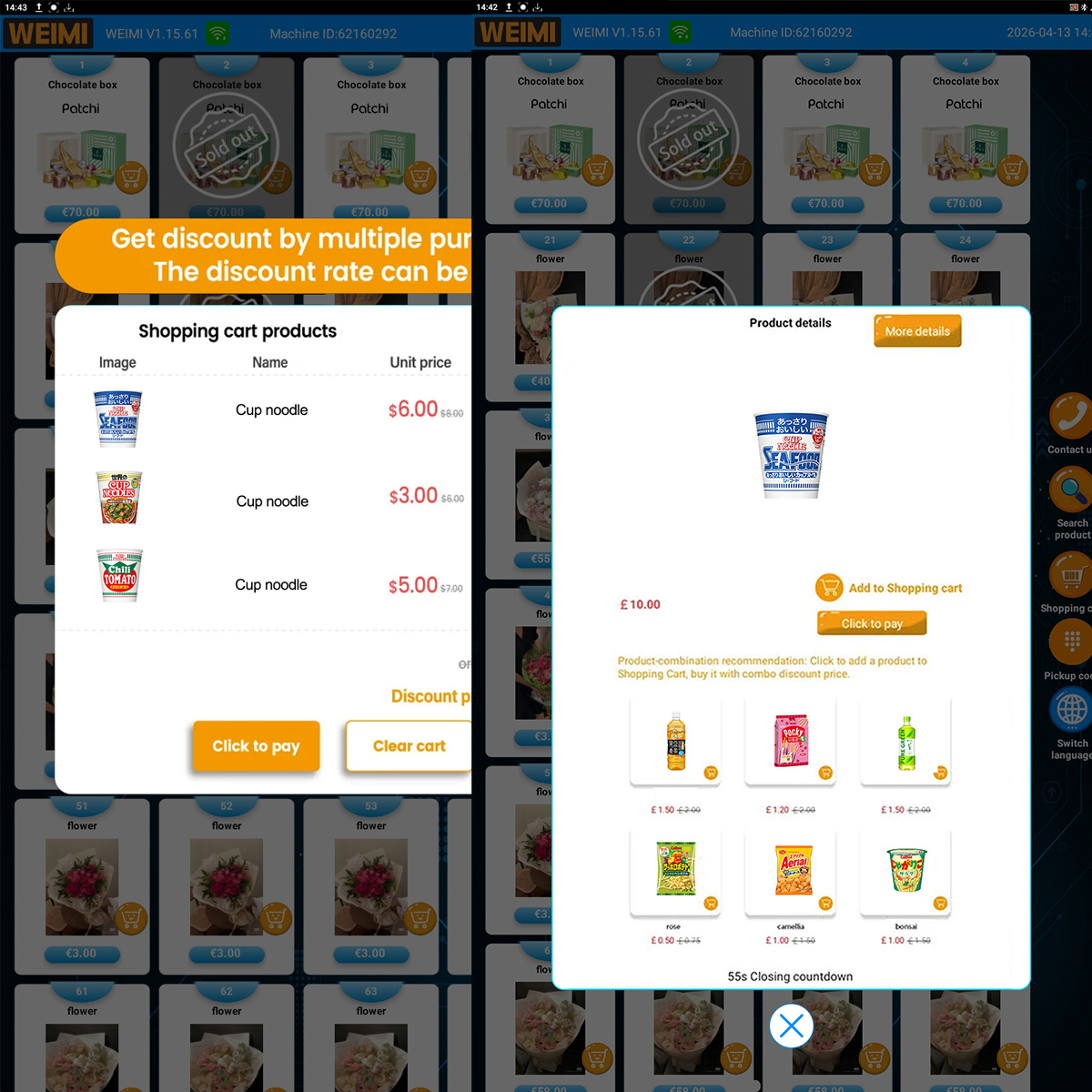 Fresh Food Vending Machine Multi Buy Discount Promotion