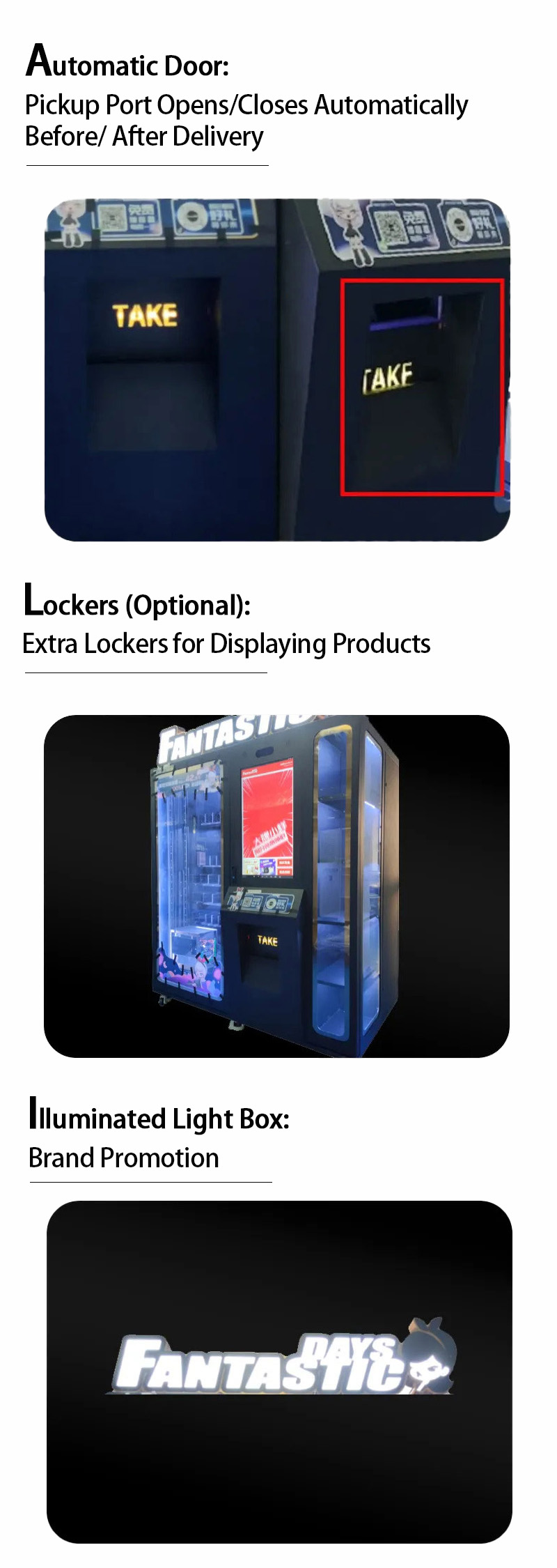 Weimi on-the-go beauty vending machine with automatic door and lockers for displaying products, our machines are also available for customizing light box for brand promotion