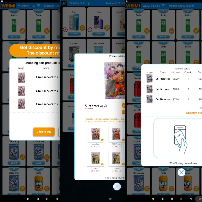One piece TCG Mystery Packs Vending Machine with smart system for profit maximization