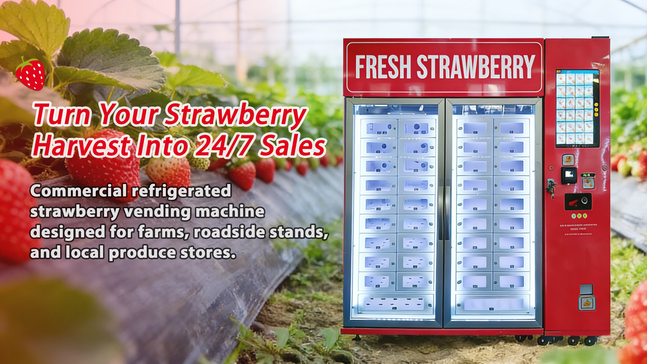 Weimi Commercial Grade Strawberry Vending Machine with Cooling System for Farms, Villages, and Local Stores