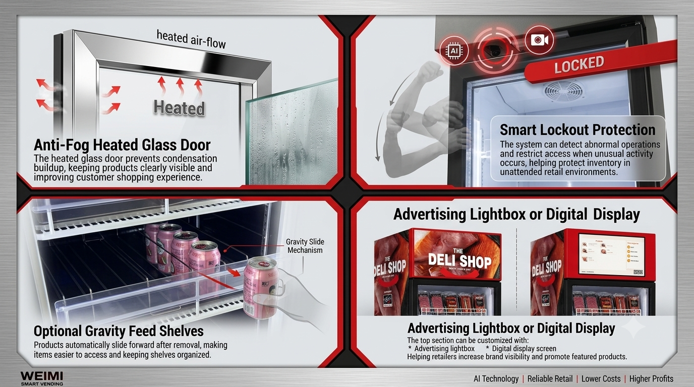 Advanced Hardware Features of WEIMI ready meal and deli vending machine