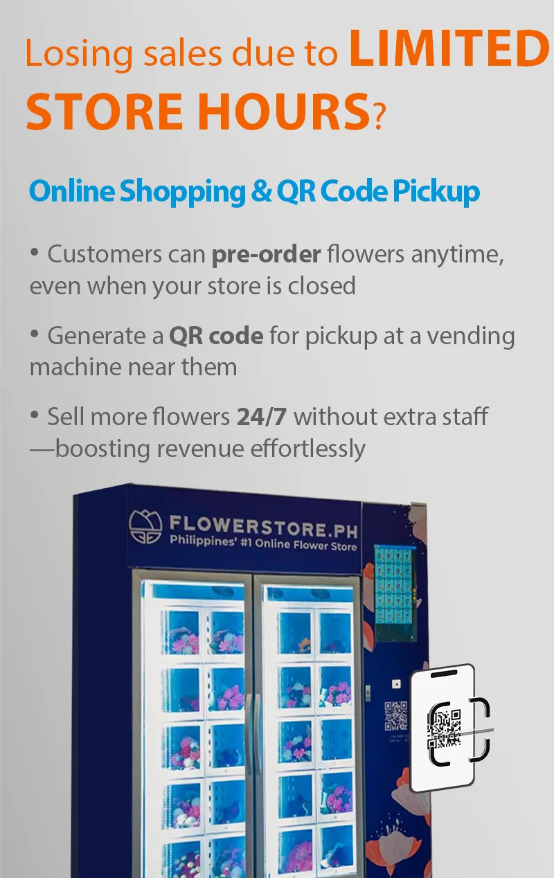 Smart flower vending machine with pickup code function