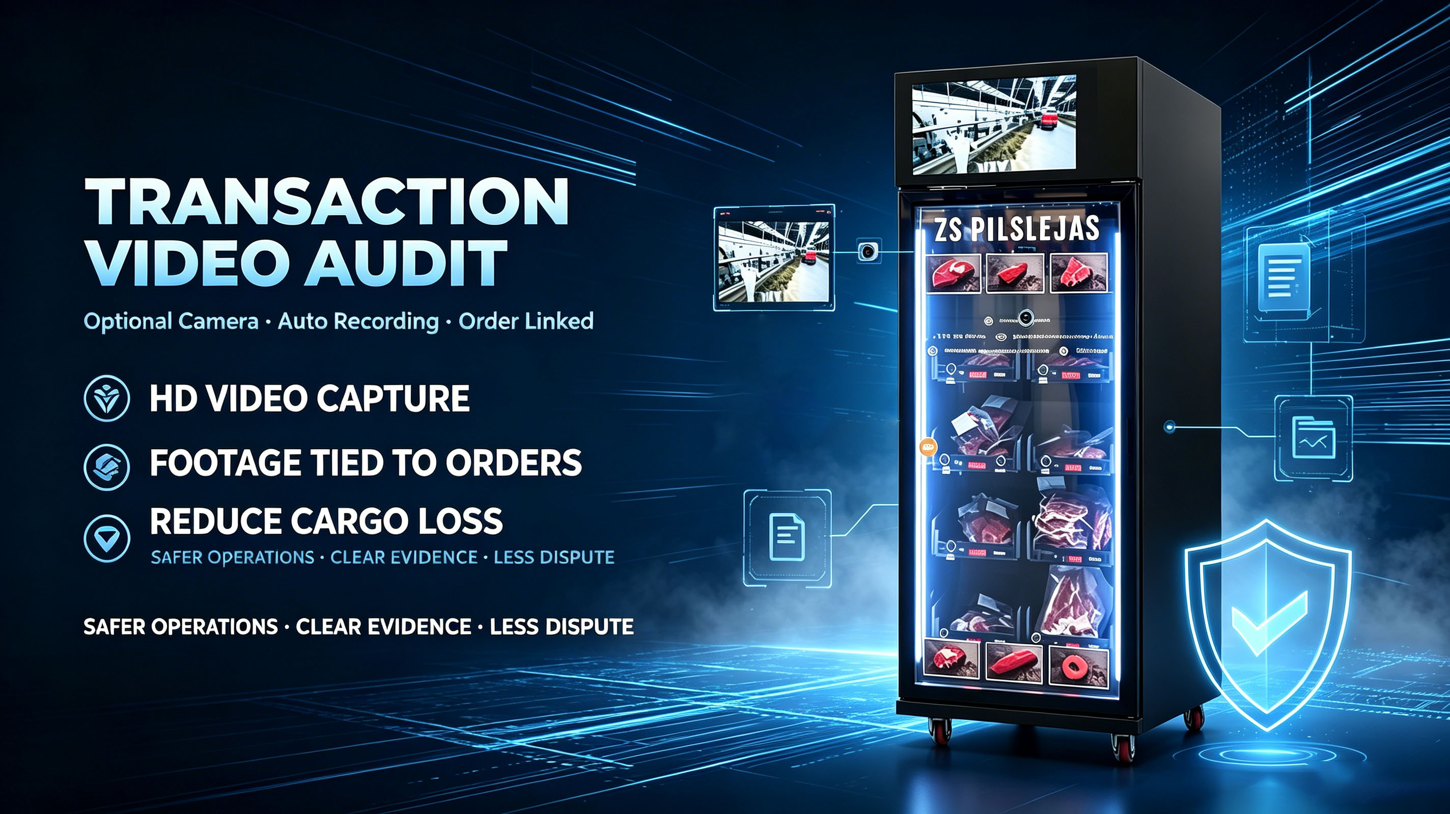 Inside camera record transaction video for safer operation