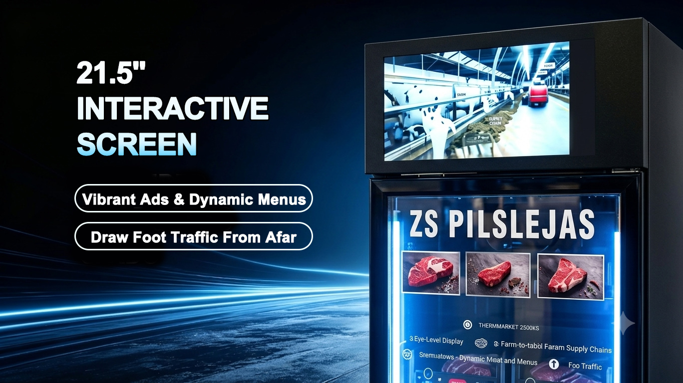 21.5-inch interactive screen: vibrant ads and dynamic menus