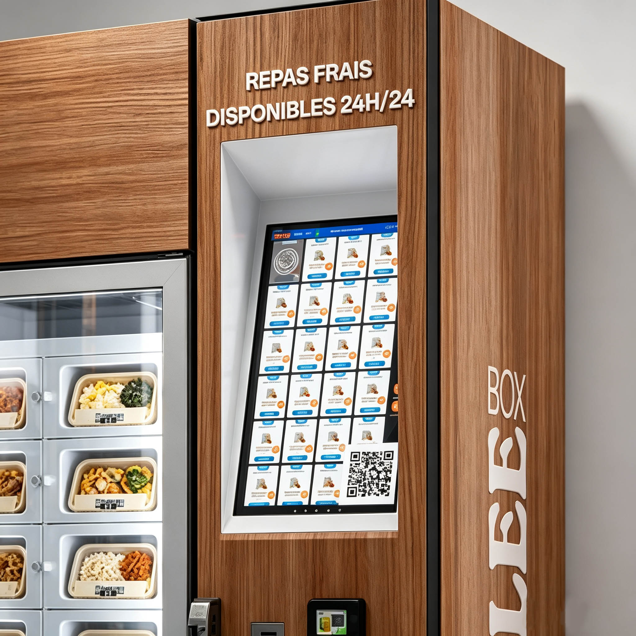 Tilted Touchscreen Fresh Meal Locker Vending Machine