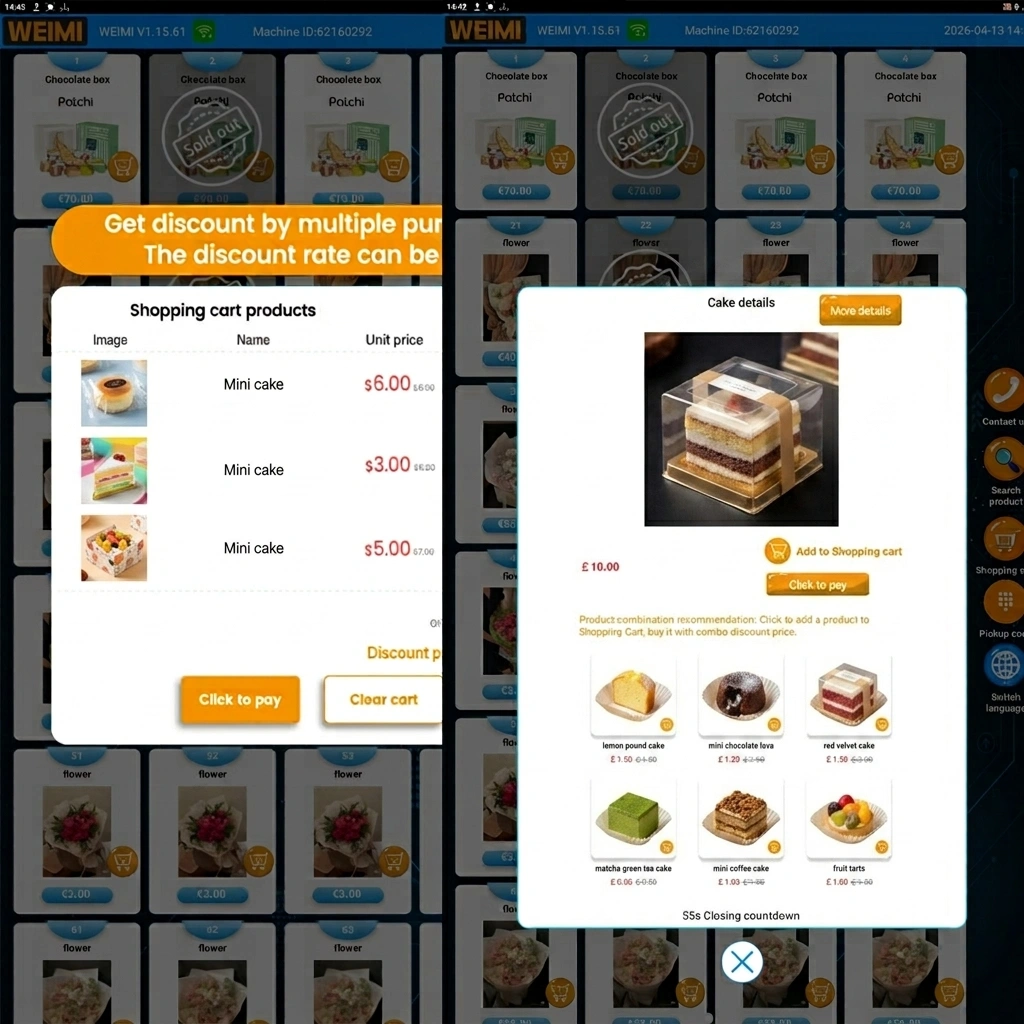 promotion d'achats multiples et de forfaits pour augmenter les ventes sans la machine en personne