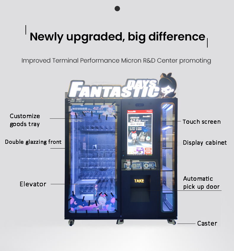 Weimi big capacity smart clothing vending machine and touchscreen accept customized payment system
