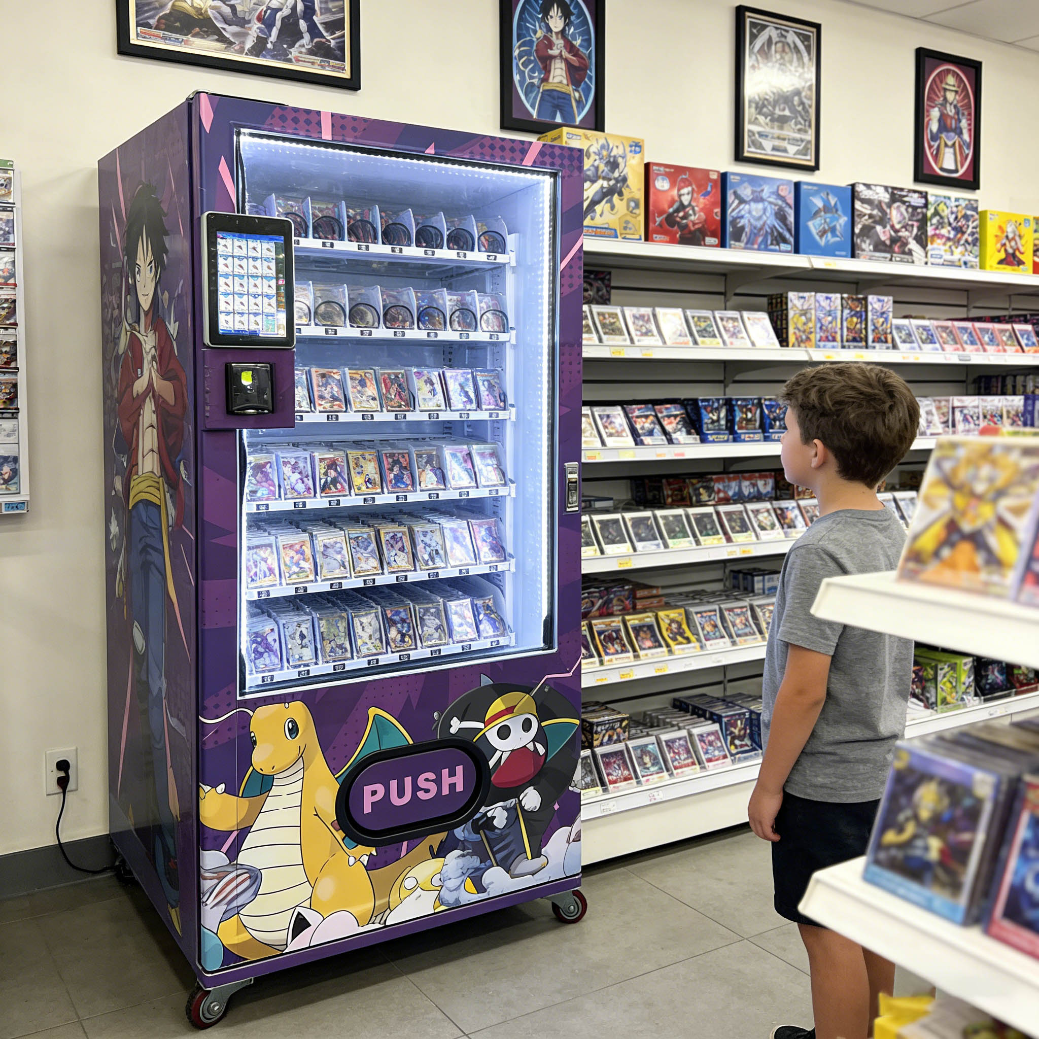 Weimi cpmpact Pokemon card vending machine for anime shops