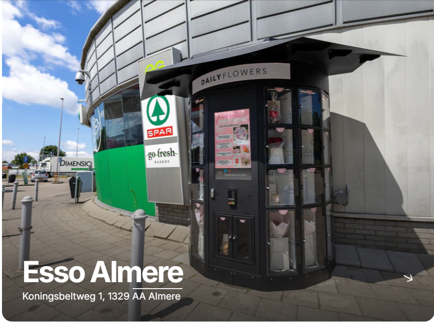 fresh flower vending machine in outdoor