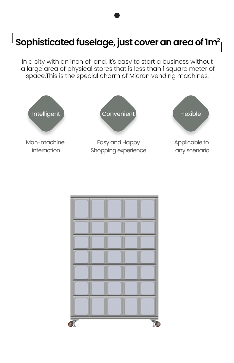 Micron locker vending machine for unmanned store with cooling system in Malaysia to sell snack drink vegetable fruit