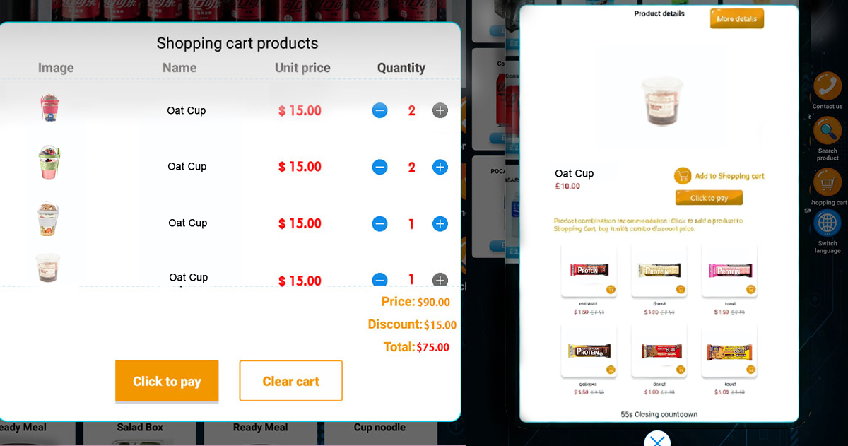 Multi-buy discounts and promotional modes to encourage more purchases of oat cup in office buildings