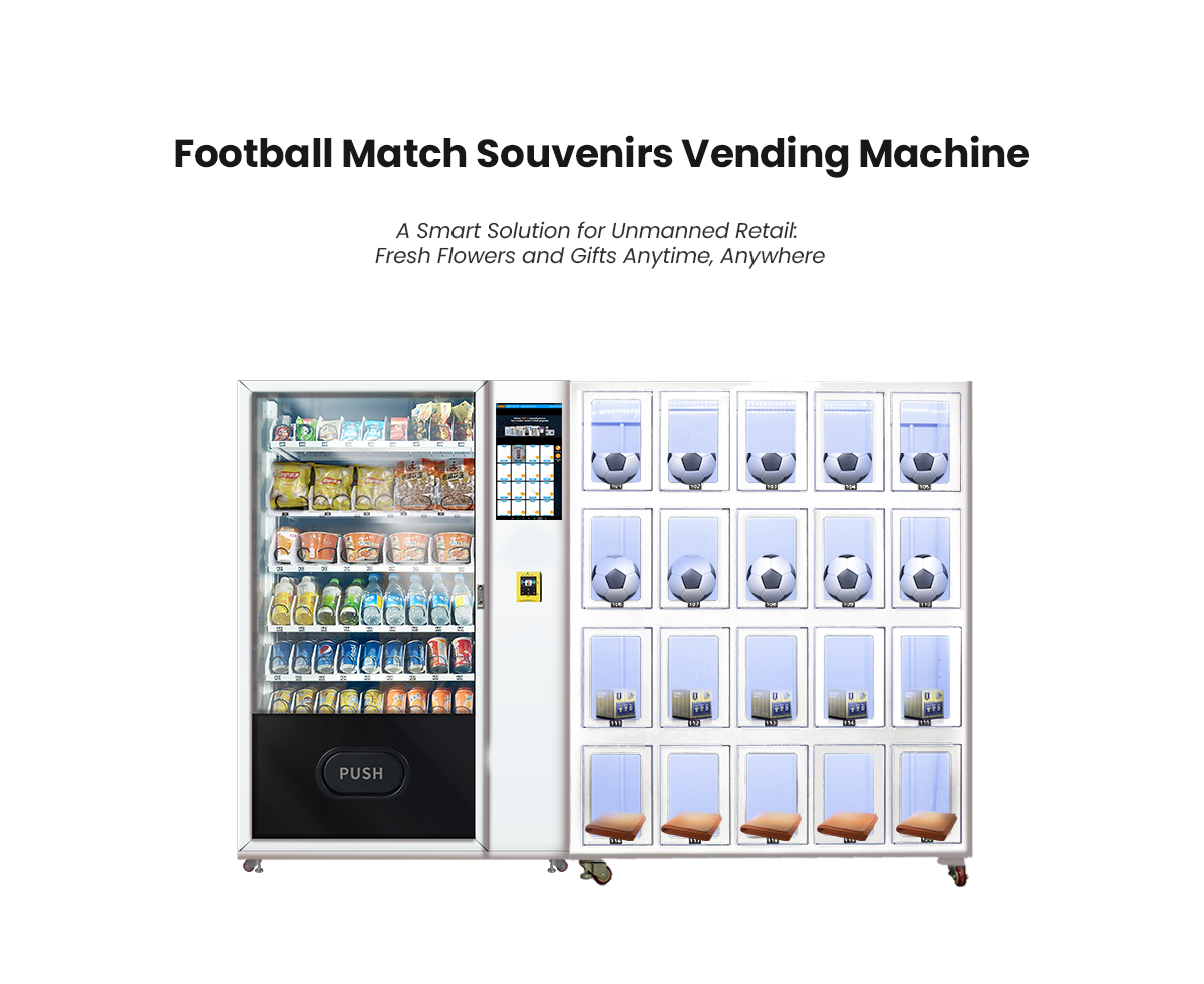24/7 self service football soccer match souvenir lockers vending machine with touchscreen in gym and sports hall