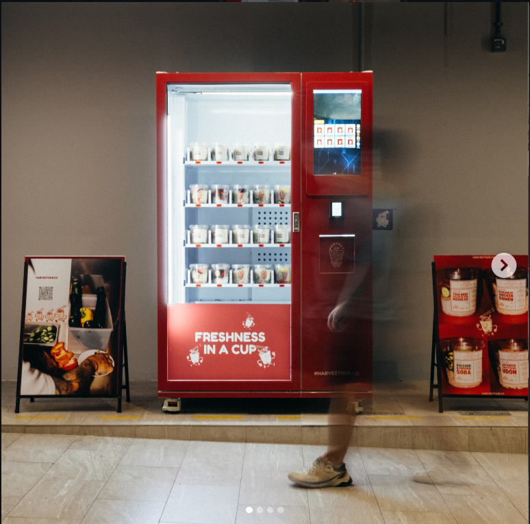 Weimi Oat Cups Vending Machine in Asia Square Tower, Singapore
