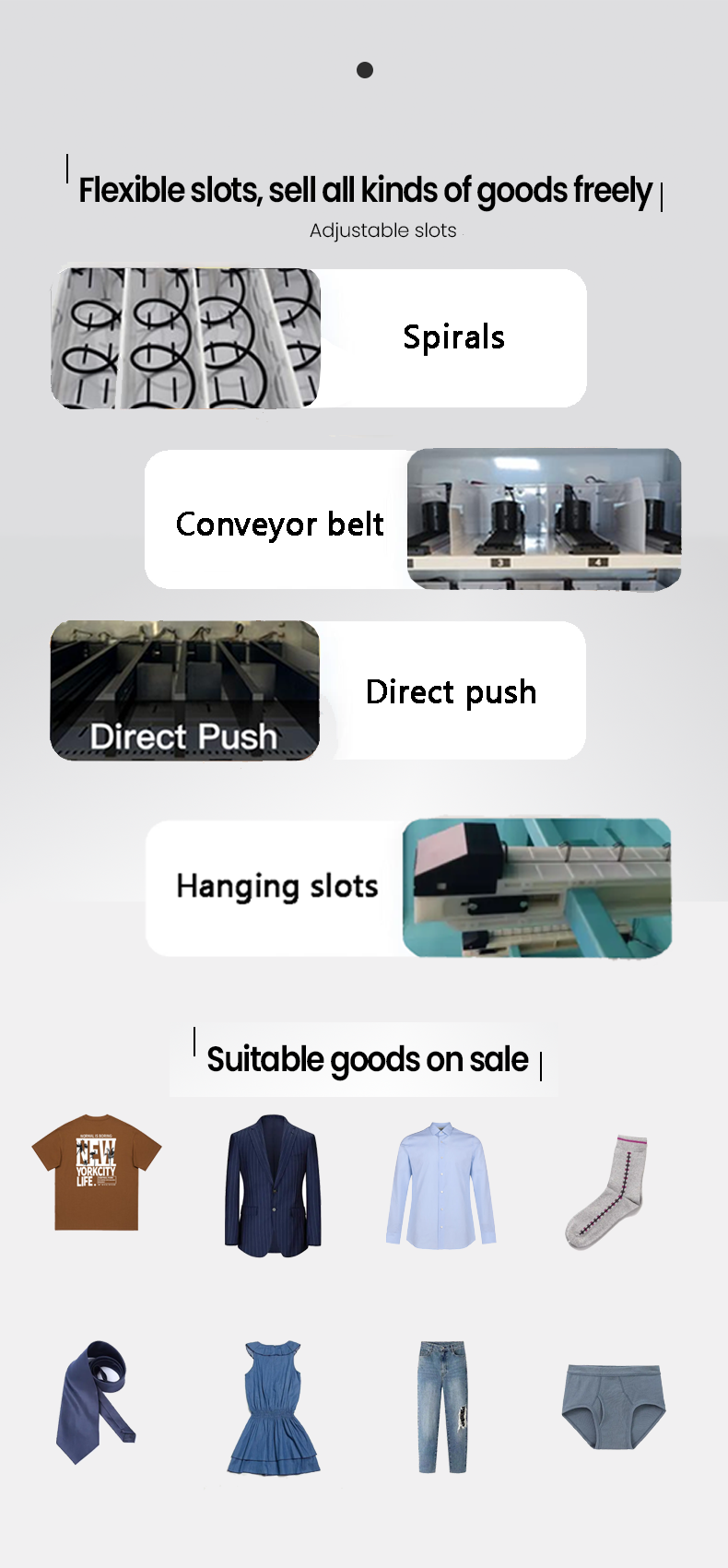 Weimi big capacity smart clothing vending machine and touchscreen accept customized payment system