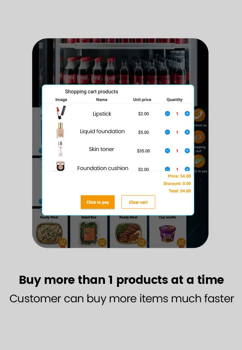 eyelash vending machine supports buying more than 1 products at a time, customers can buy more items much faster