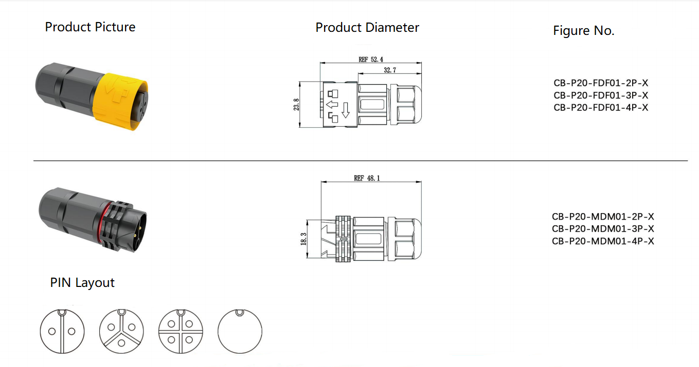 male female 2 pin connector