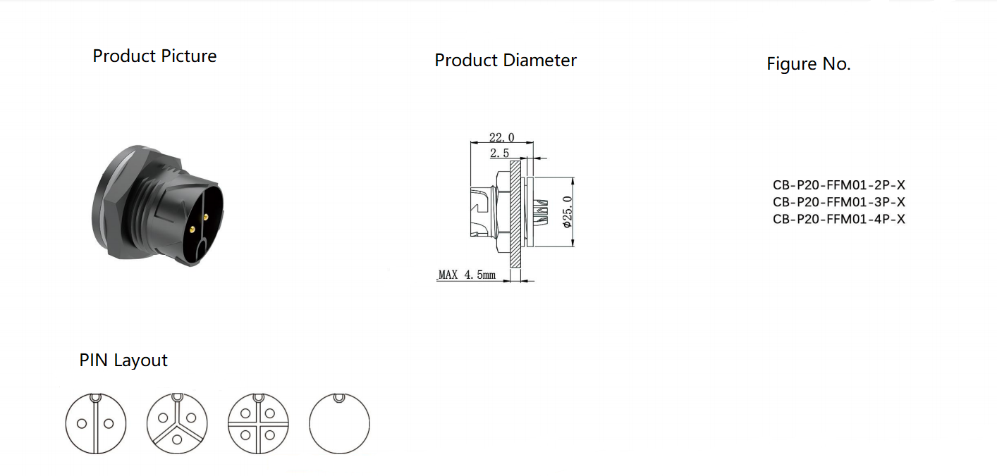 3 pin male female connector