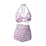 OEM/ODM/Custom/Wholesale Women Halter Print Two Piece Swimwear