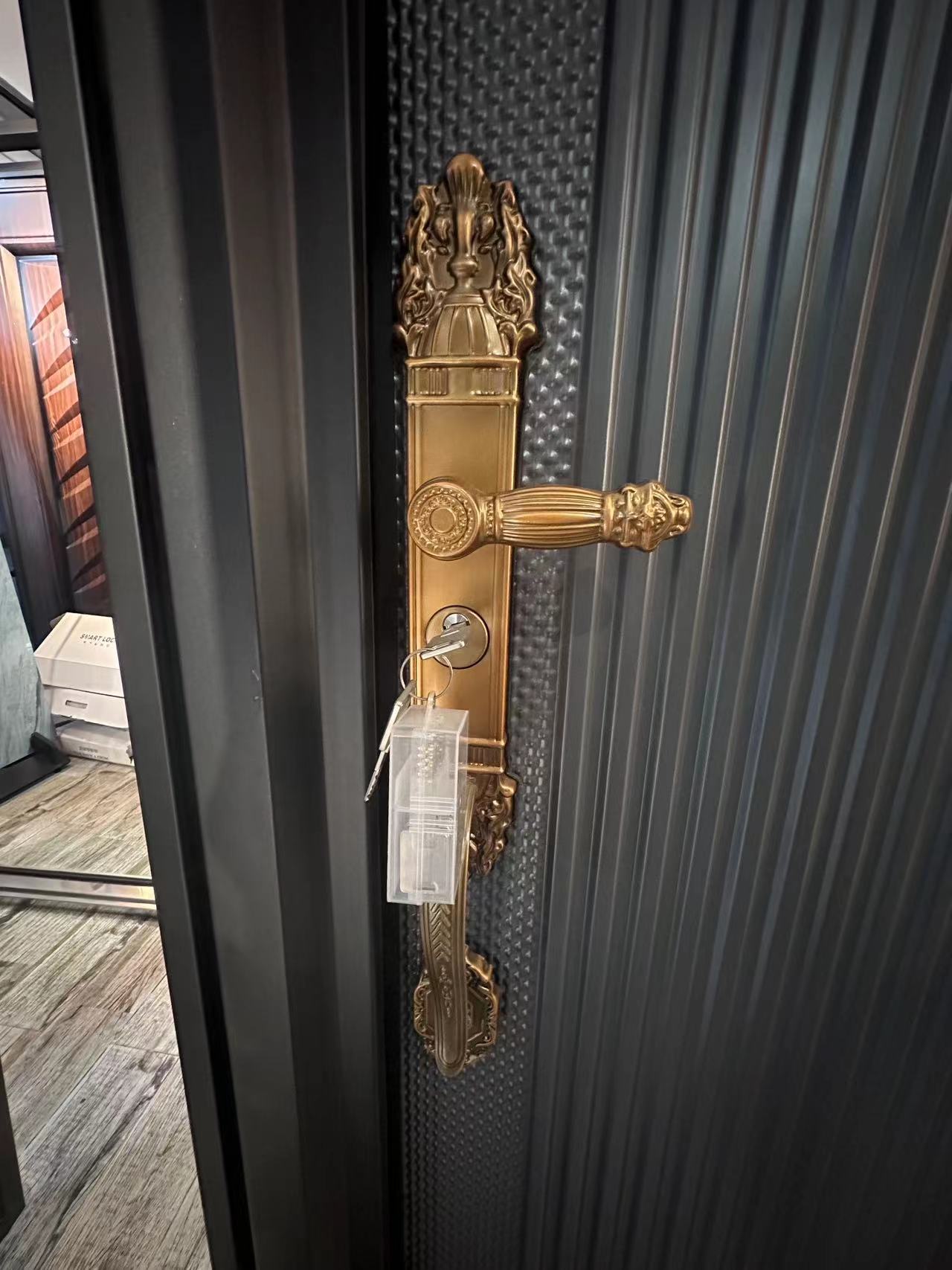 Handle of Metal Security Front Door
