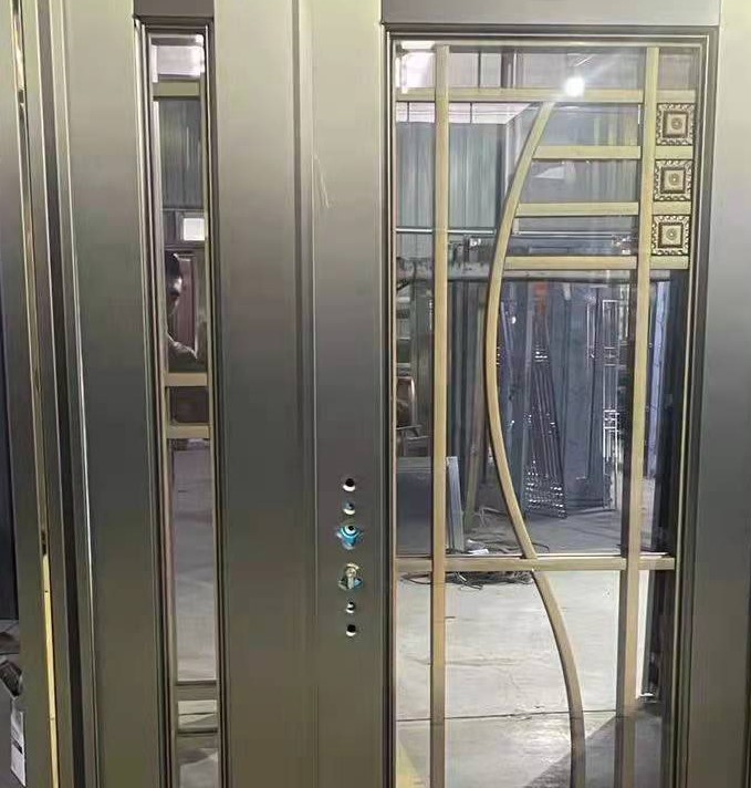 Front of Modern Stainless Steel Entry Doors