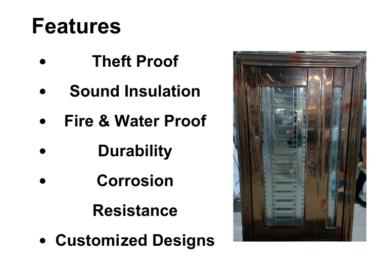 Features of Interior Stainless Steel Door Rose Gold Color